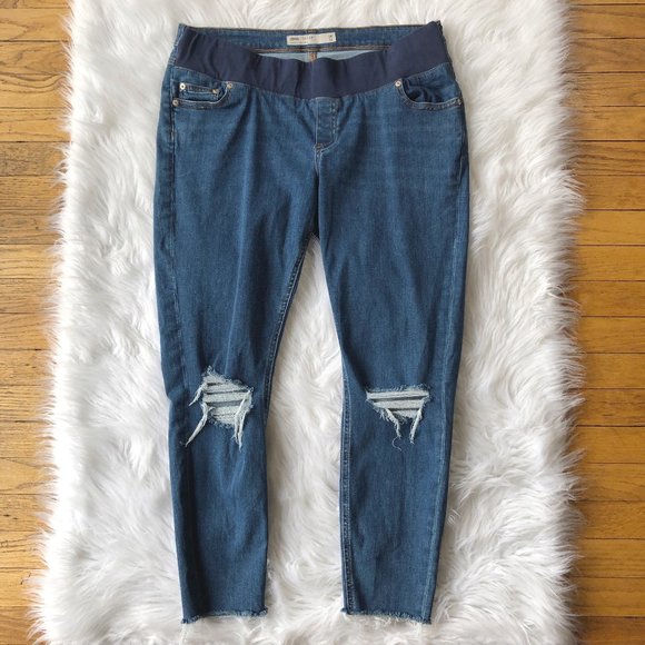 ASOS Maternity Distressed Raw Hem Skinny Jeans 12 - Picture 2 of 13